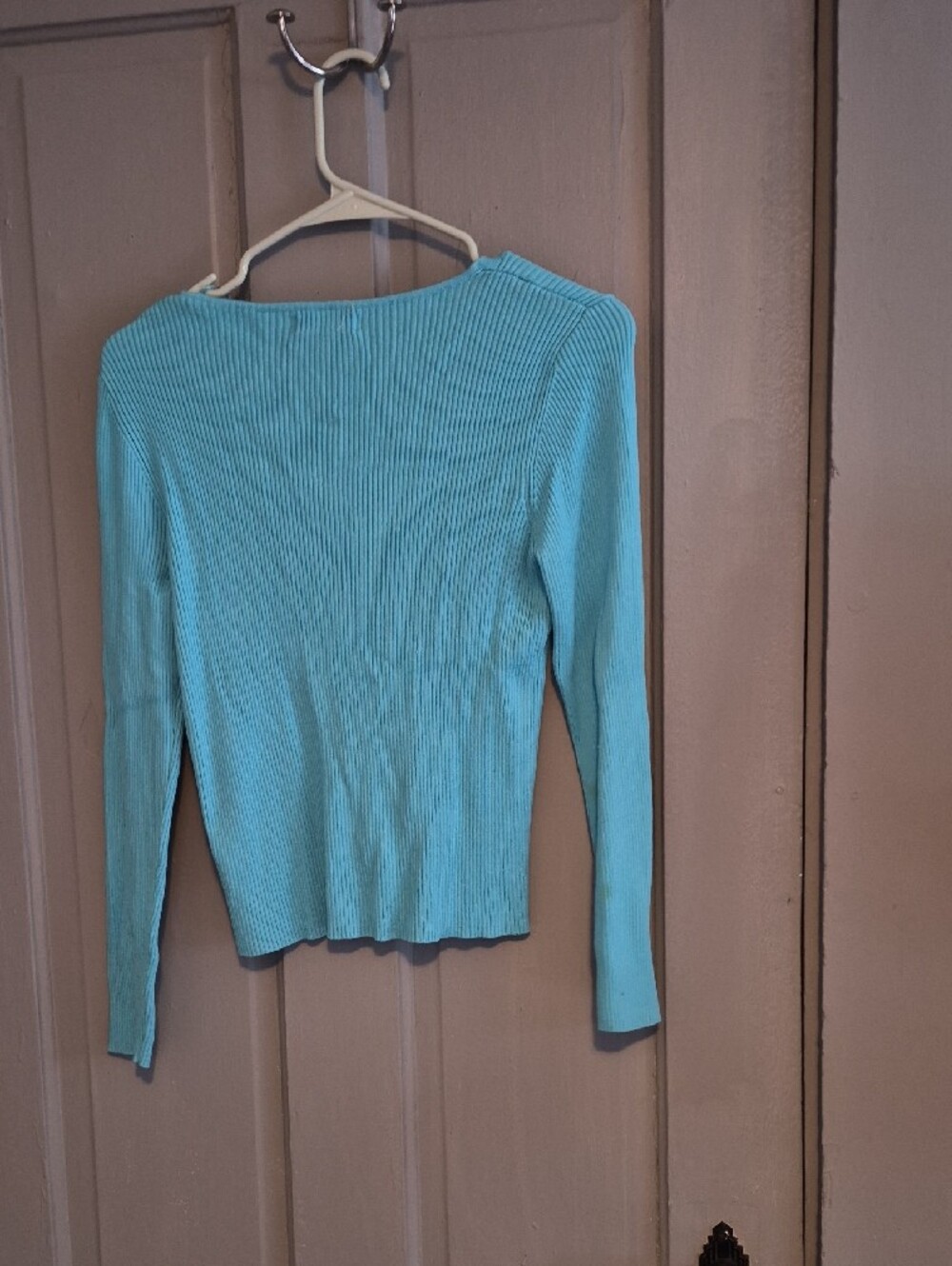 Primark Turquoise Ribbed V‑Neck Button Front Cardigan - Picture 7 of 7